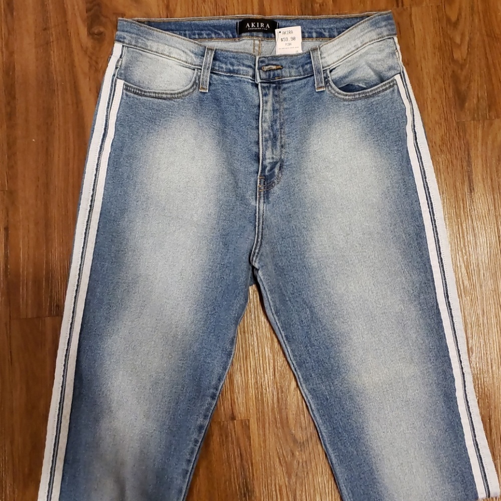 MON AMOUR SIDE STRIPE DENIM (Skinny Jeans)